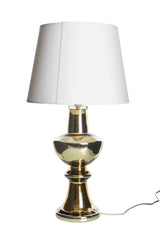 Bordslampa i guldfärgat folierat glas av Gustav Leek för Luxus, 60tal