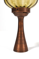 Ljusstake i koppar och glas, Mussbach Metall, West Germany