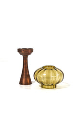 Ljusstake i koppar och glas, Mussbach Metall, West Germany