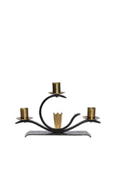 Swedish Grace ljusstake i järn och mässing, 30-tal