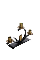 Swedish Grace ljusstake i järn och mässing, 30-tal