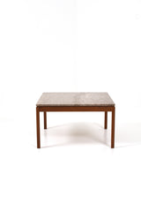 Soffbord med stenskiva & teak underrede