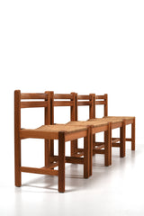 Vintage furu stolar med sits i papperssnöre, design Børge Mogensen för Karl Andersson & Söner