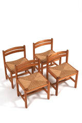 Vintage furu stolar med sits i papperssnöre, design Børge Mogensen för Karl Andersson & Söner