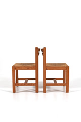 Vintage furu-stol med sits i papperssnöre, design Børge Mogensen för Karl Andersson & Söner