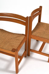 Vintage furu-stol med sits i papperssnöre, design Børge Mogensen för Karl Andersson & Söner