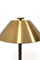 Bordslampa mässing och läder