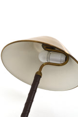 Bordslampa mässing och läder