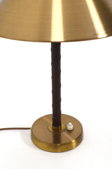 Bordslampa mässing och läder