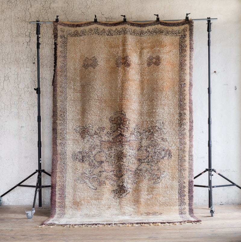 Hand-knotted wool rug, Beni Ourain, Dimensions 385x225cm