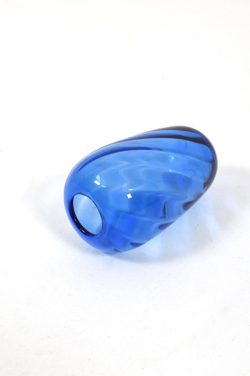Blue glass vase, Reijmyre Glasbruk
