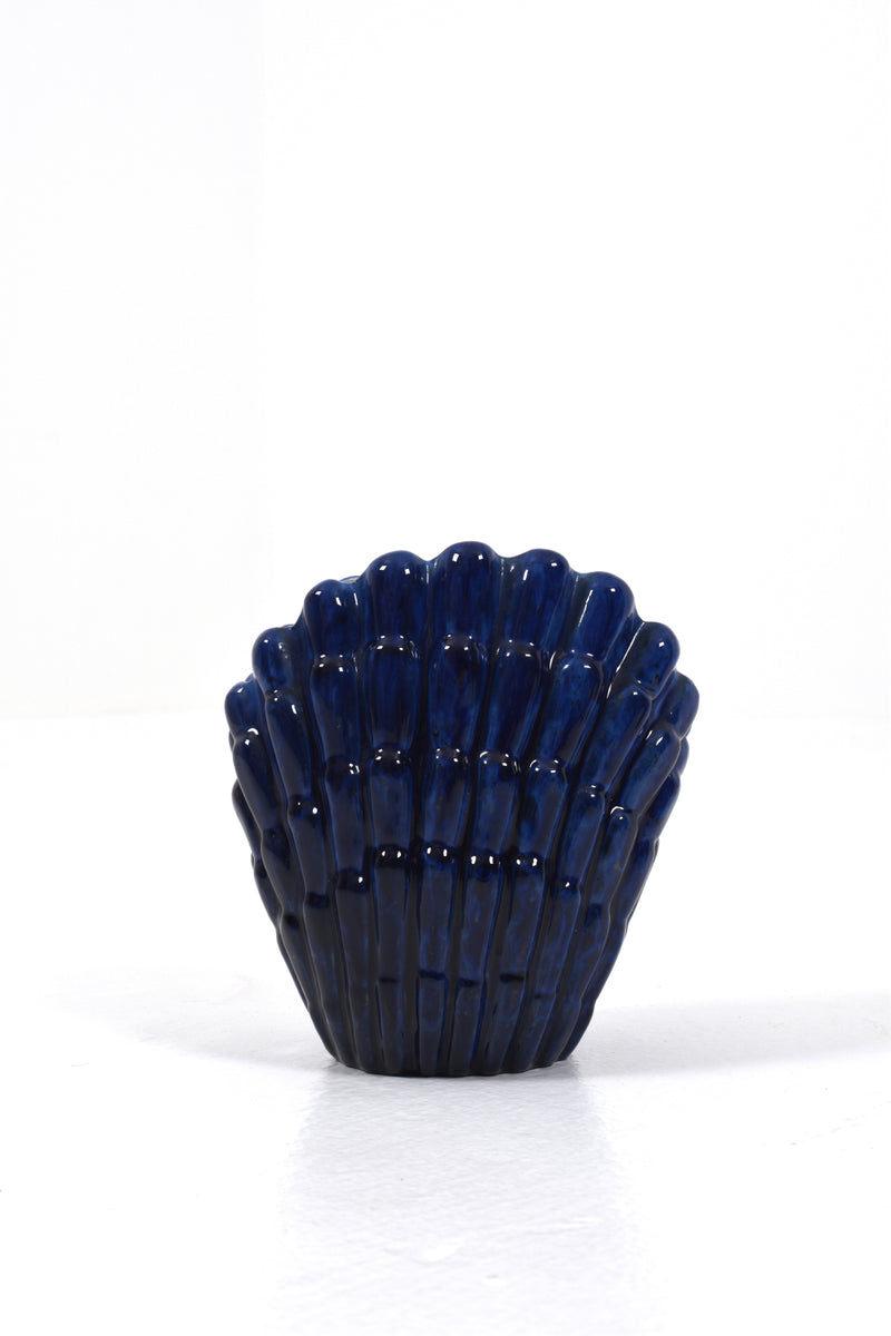 Blue shell Vase by Vicke Lindstrand for Upsala-Ekeby, 1940s