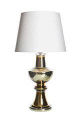 Table lamp in gold-colored foiled glass by Gustav Leek for Luxus, 60s