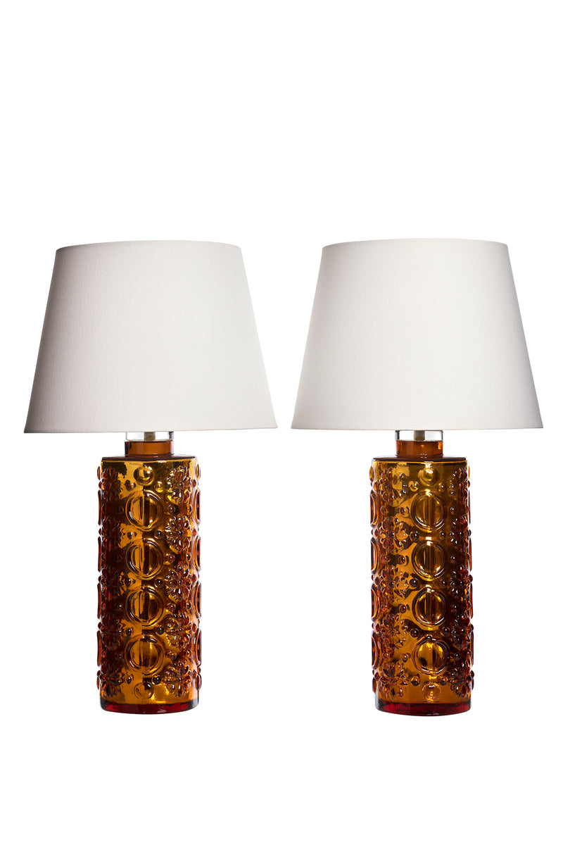 Glass table lamps by Gustav Leek for Orrefors, 1960s