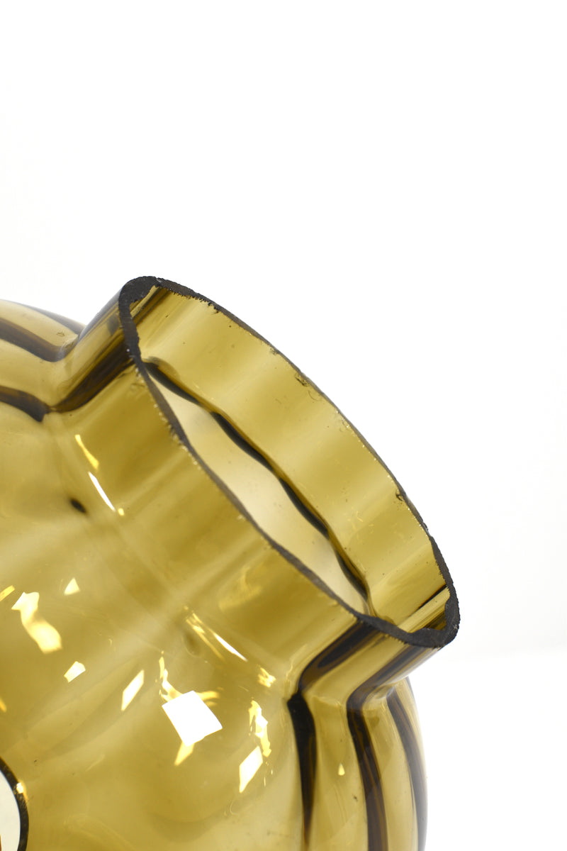 Ljusstake i koppar och glas, Mussbach Metall, West Germany