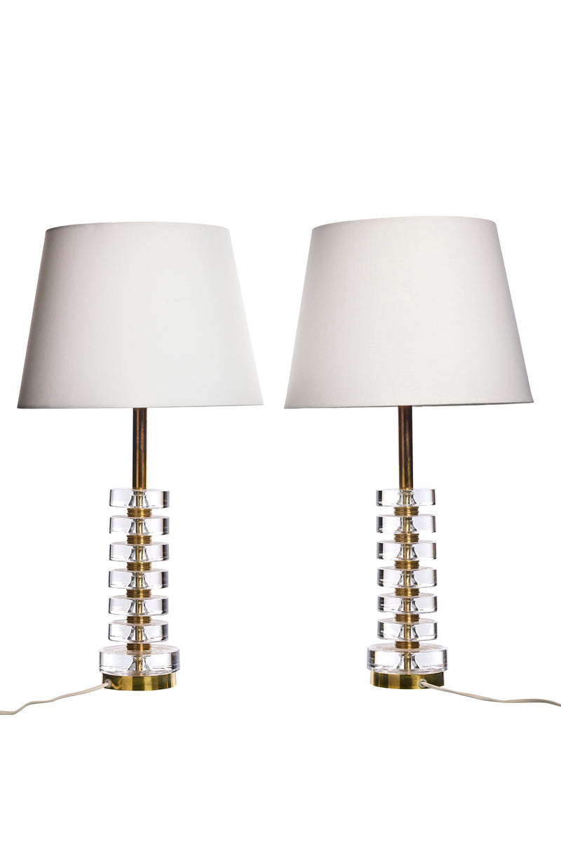 A pair of table lamps by Carl Fagerlund for Orrefors, 1960s