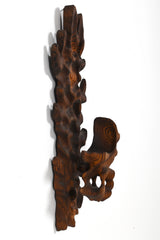 Erkki Hovi väggljusstake i skulpterat trä - Finn Atelier Oy, Finland 70-tal