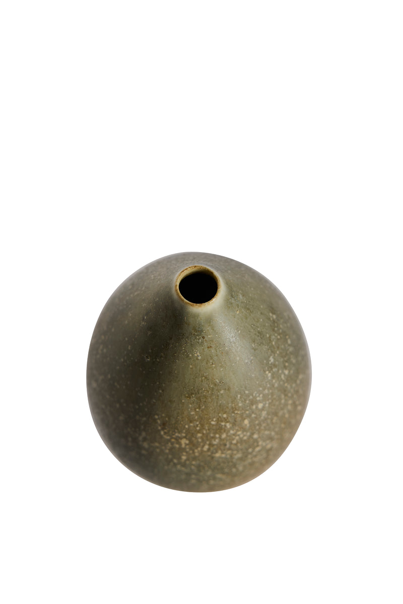 Top-down vy av Carl-Harry Stålhane vas – smal öppning och levande glasyrstruktur.