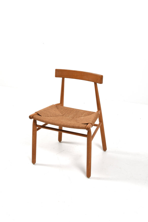 Dansk stol i ek med flätad sits i papperssnöre, 1950-tal