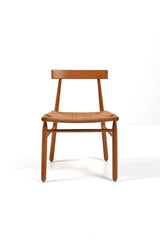 Dansk stol i ek med flätad sits i papperssnöre, 1950-tal