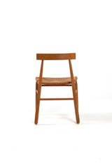 Dansk stol i ek med flätad sits i papperssnöre, 1950-tal