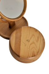 Scandinavian Modern, bordsspegel i furu med förvaring, 70-tal