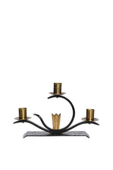 Swedish Grace ljusstake i järn och mässing, 30-tal