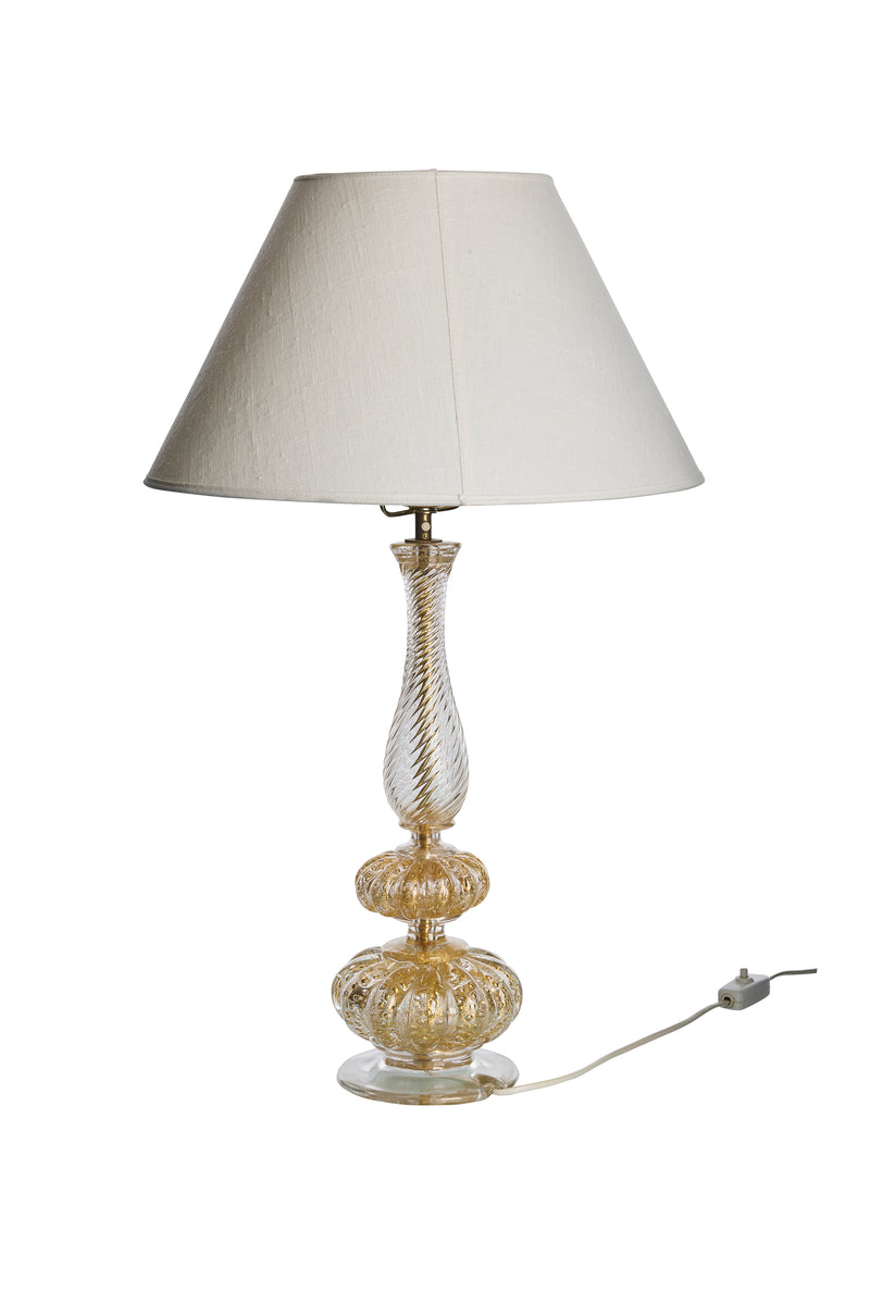 Vintage table lamp of Murano glass, Barovier and Toso, Italy, 60s