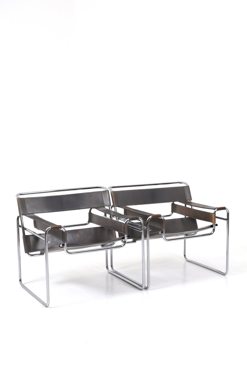A pair of Wassily Lounge Chairs by Marcel Breuer for Knoll
